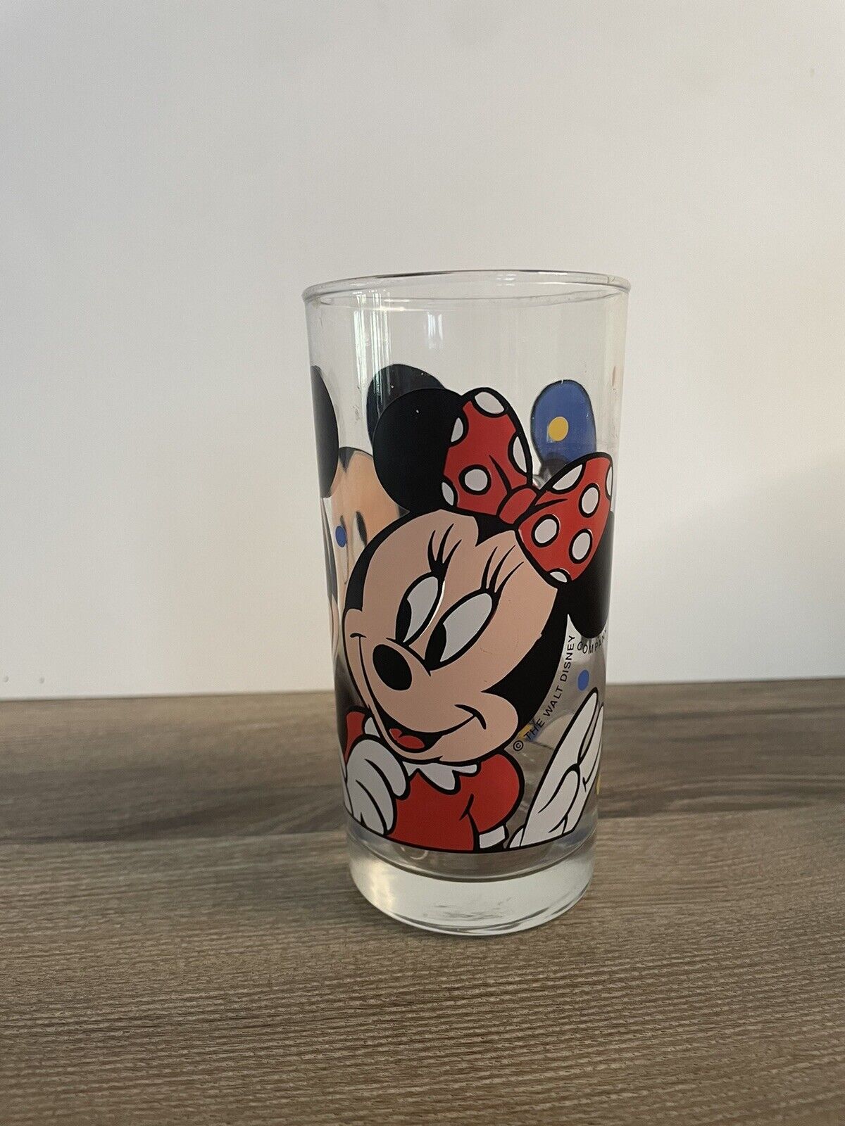 Vintage Walt Disney Co. 8 Oz Glass Tumbler Mickey Minnie Donald Duck