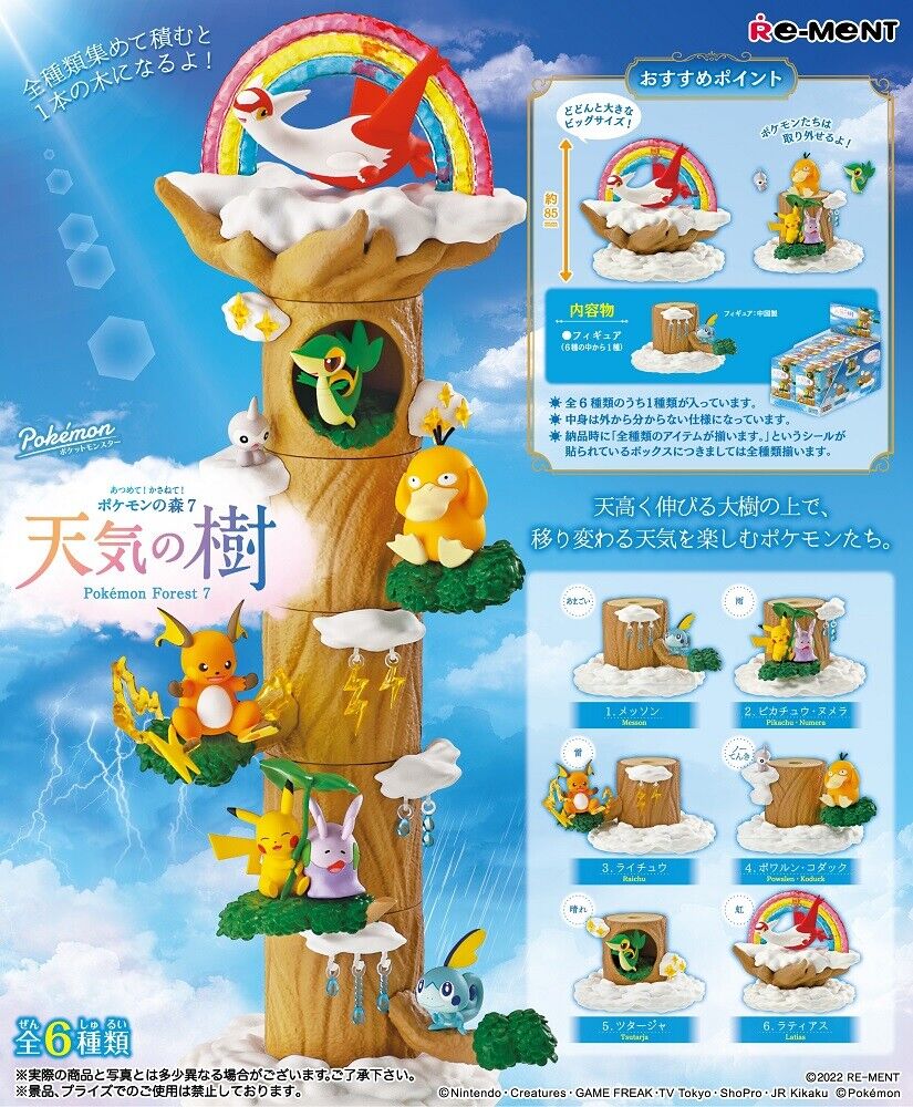 Re-Ment Pokemon Weather Tree Forest Vol. 7 Box Set of 6 USA Seller
