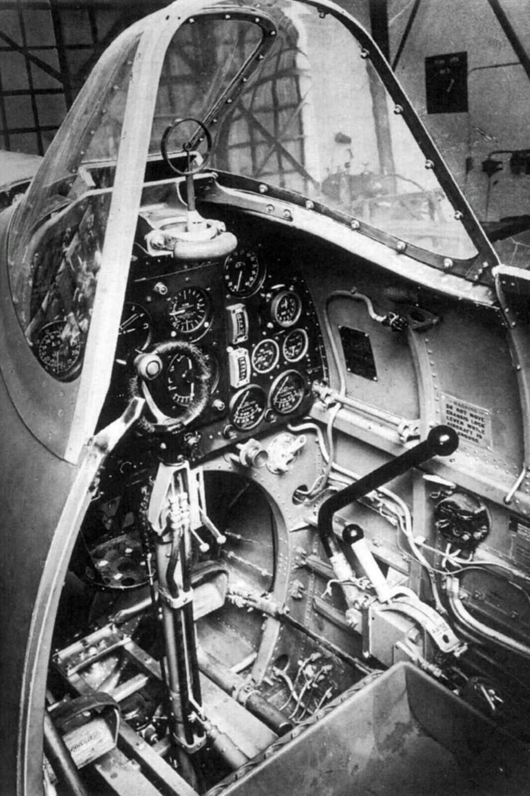 Cockpit of English “Spitfire” Mk.I fighter WW2 Photo Glossy 4*6 in δ006