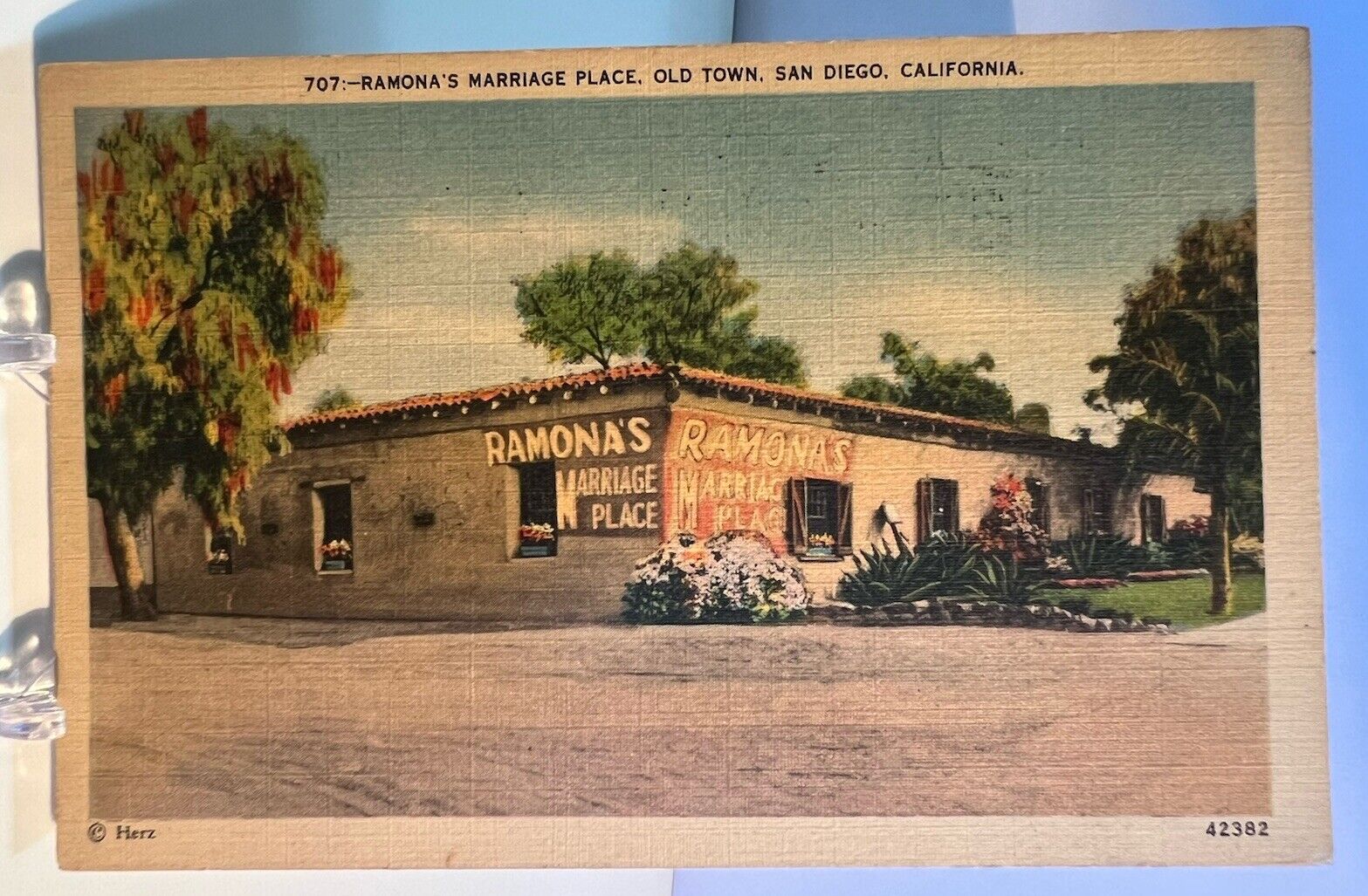 Ramona's Marriage Place Old Town San Diego California CA Postcard PC 1930s