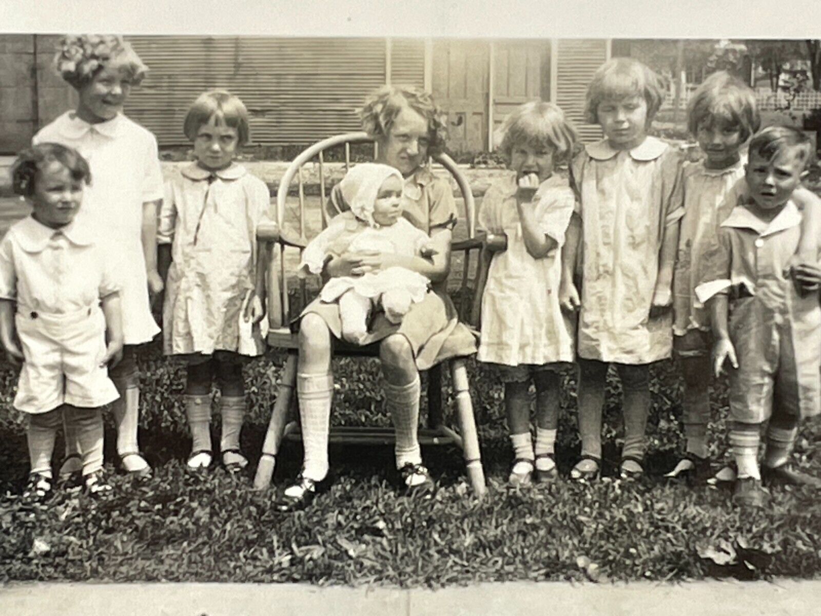 VH Photograph Group Of Rascally Kids Girls Boys 1920-30's