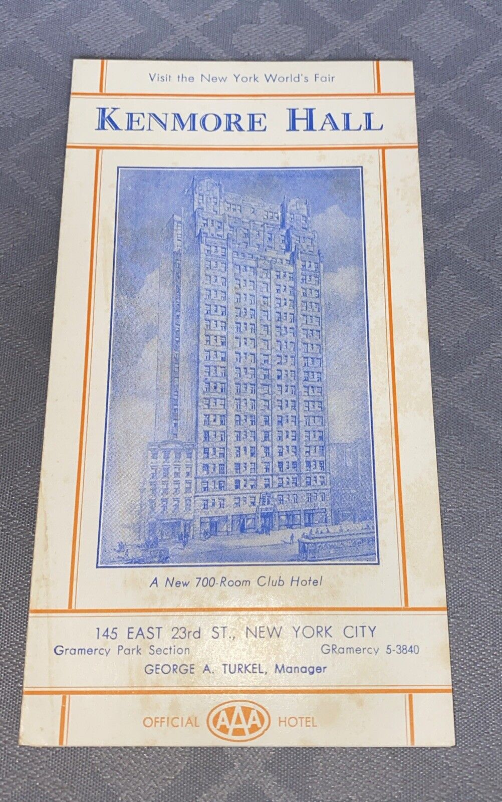 RARE Kenmore Hall 1939 New York Worlds Fair Brochure With Map