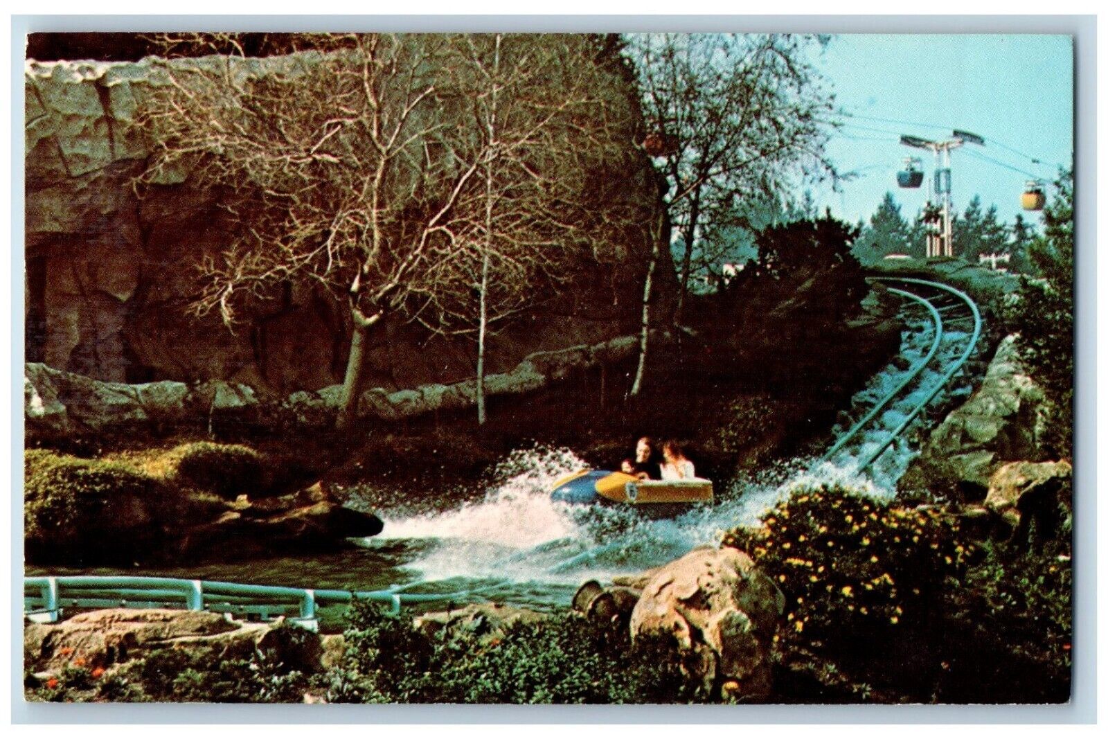 Anaheim California CA Postcard Bobsled Run Glacial Lake Disneyland c1960 Vintage