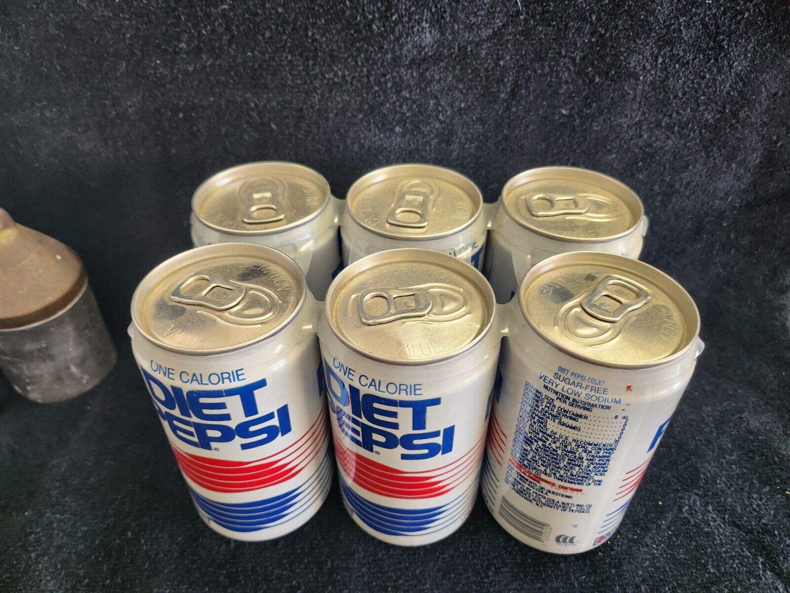 Vintage UNOPENED Diet Pepsi 12oz Empty Soda Cans 6 Pack In Original Holder