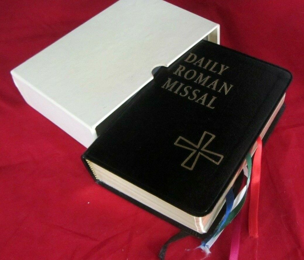 DAILY ROMAN MISSAL--LEATHER, GILT W/ SLIPCASE--1994--NEW/OLD--EXC. CONDITION
