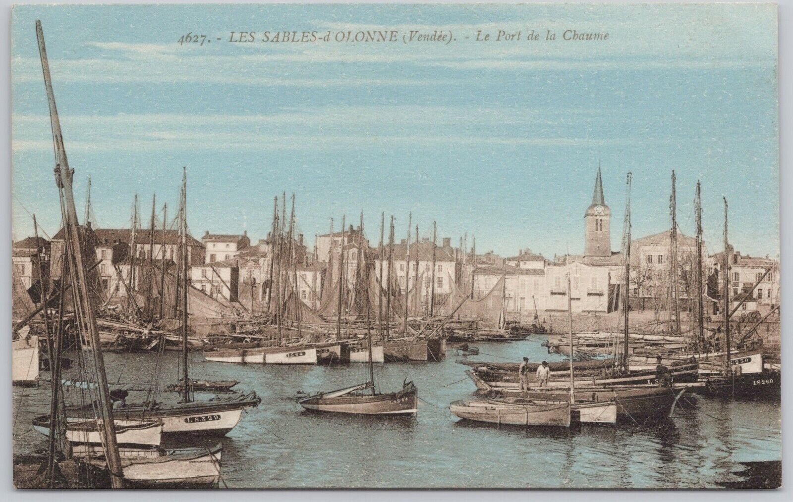 Sailboats, Chaume Harbor, France, Divided Back Postcard