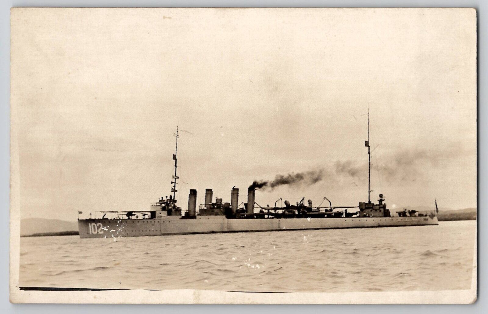 WWI WW1 US Naval RPPC USS Mahan Destroyer (DD-102) Real Photo Postcard c1918-20