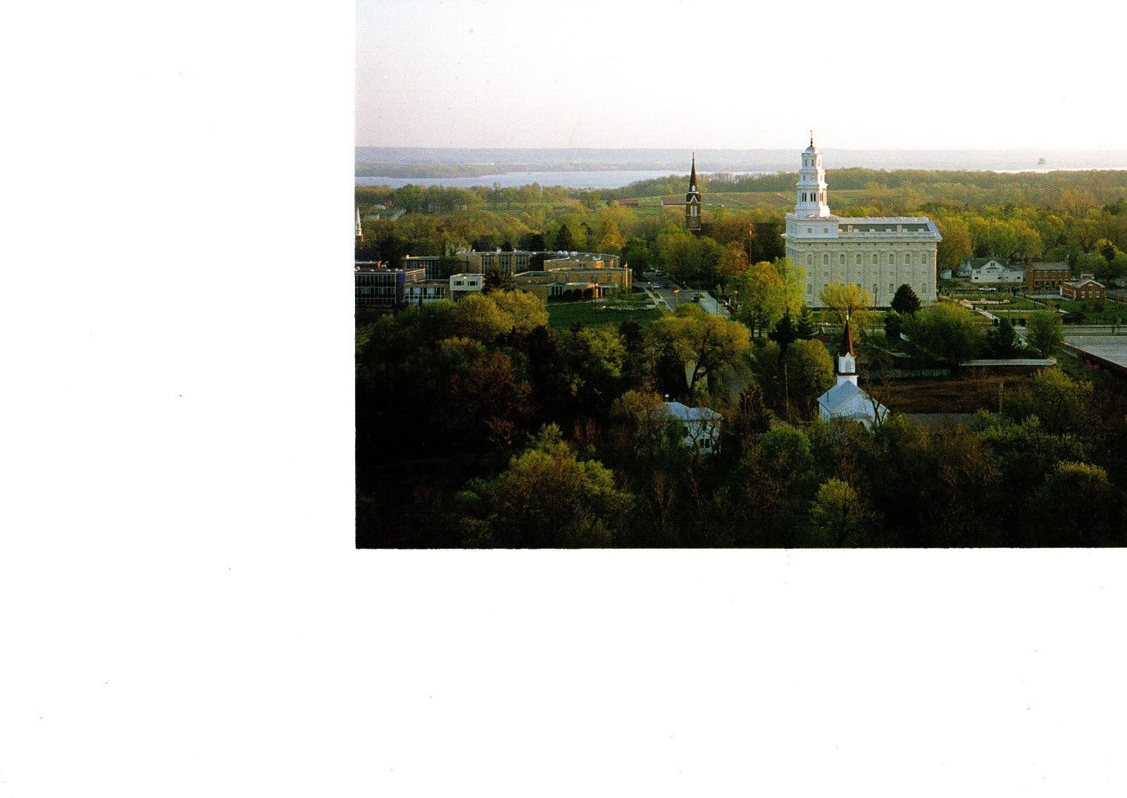 Aerial View of Reconstructed Nauvoo Temple, IL Large Postcard