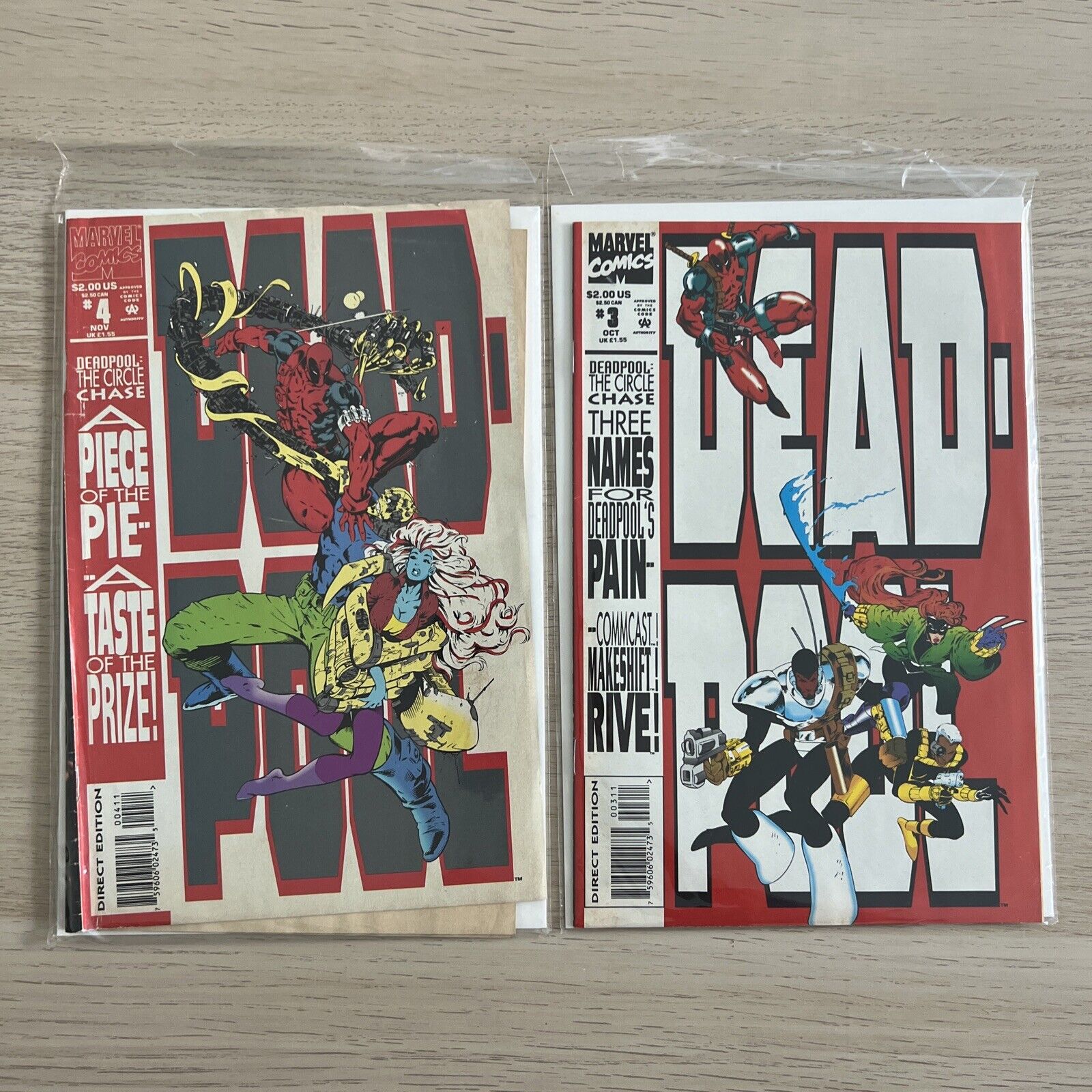 Deadpool 1993 Series #3 & #4 Marvel Comics (#4 Damaged)