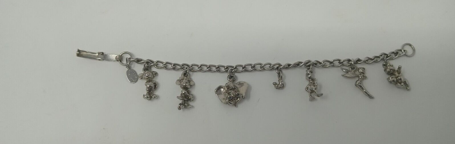 Vintage Disney Charm Bracelet Brass 7 Charms