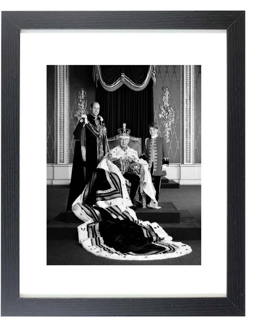 Royal Coronation King Charles & Prince William Matted & Framed Picture Photo