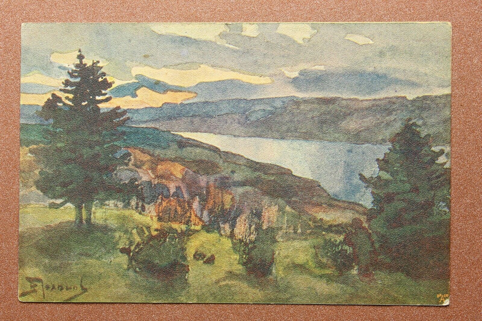 Russia. Evening landscape. Pine. Tsarist Russia LEVENSON postcard 1904 POLENOV🌳