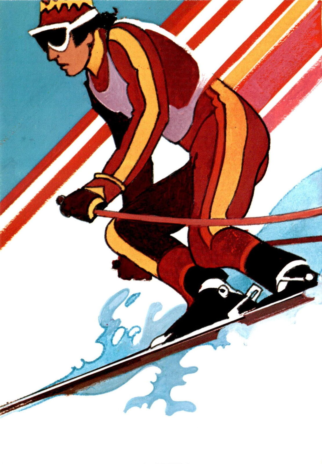 1984 Winter Olympics stamp featuring Alpine skiing.