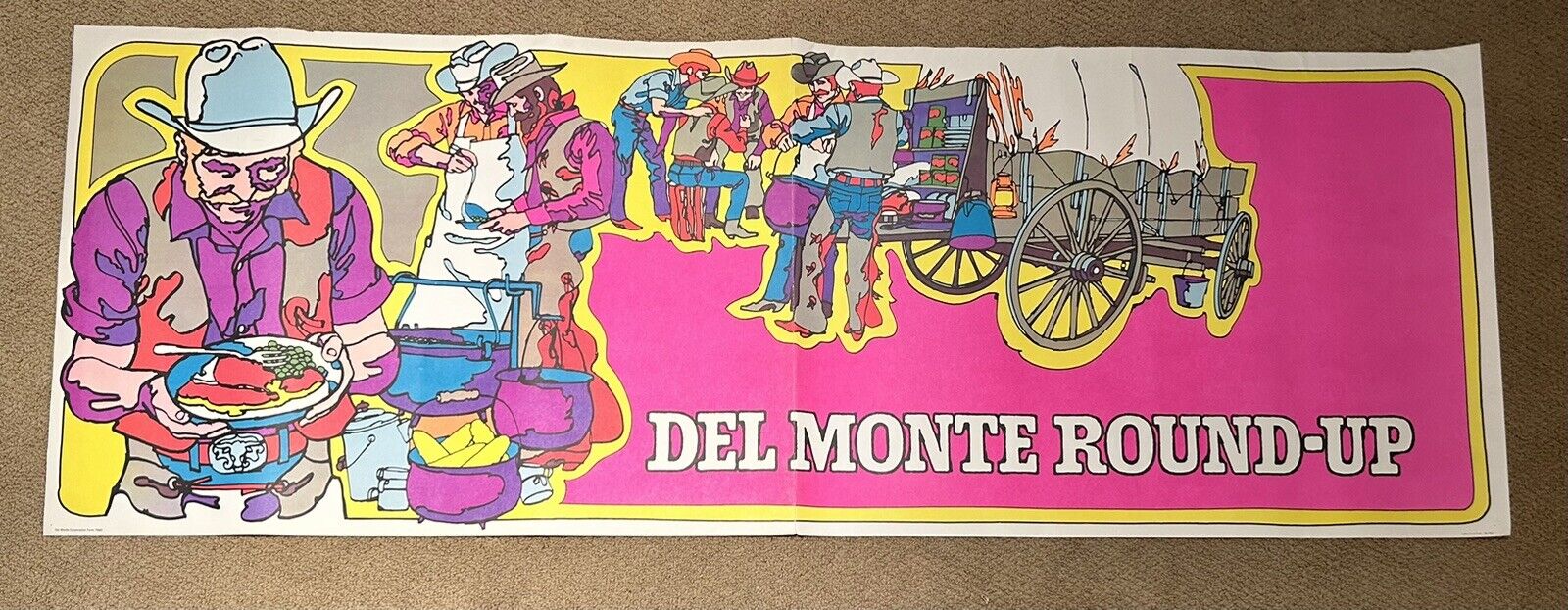 Vintage Del Monte Round Up Poster June 1970 25x70