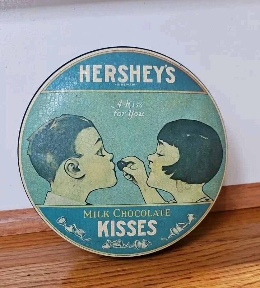 Hersheys Tin Made in England Kisses Vintage 1982 