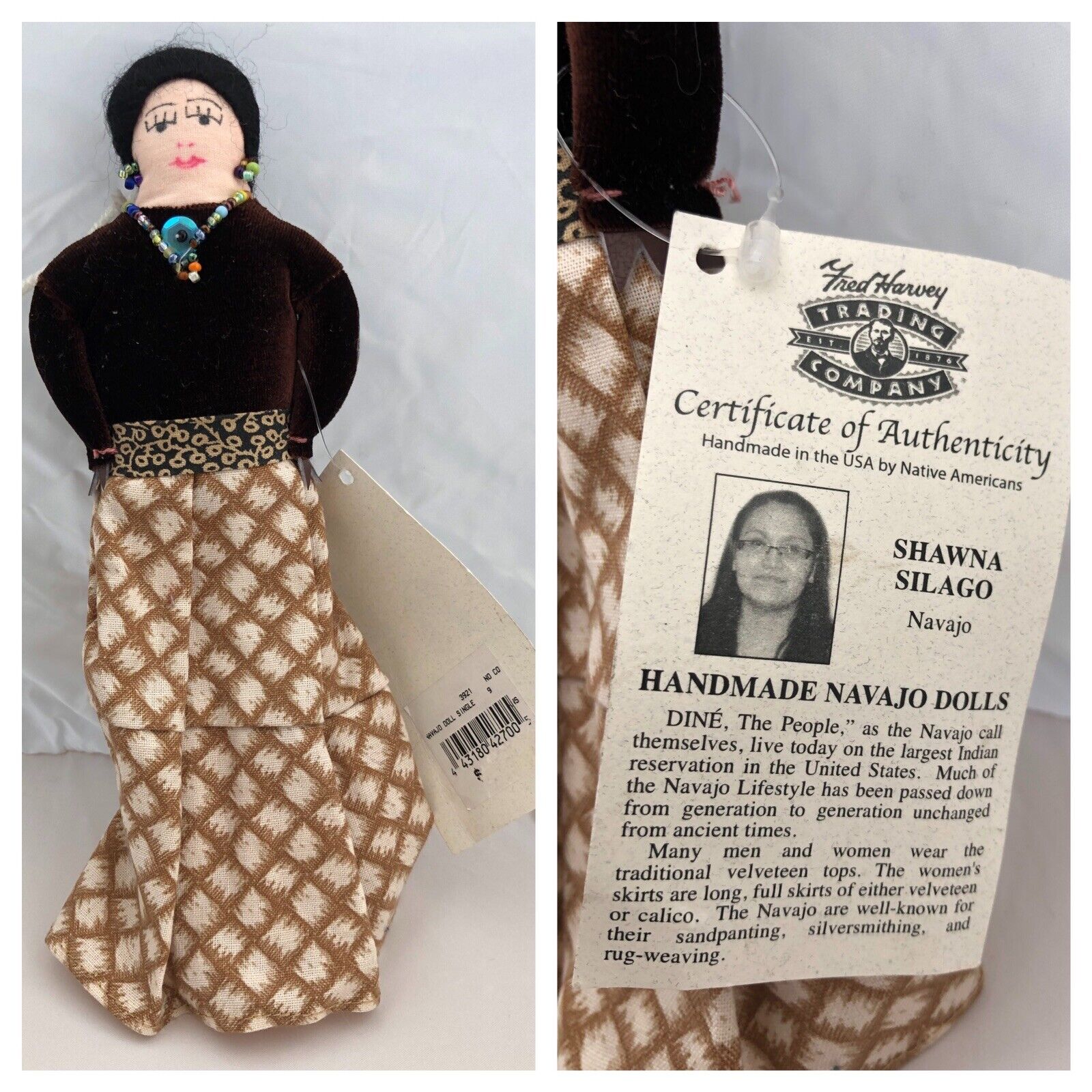 Navajo  Rag Doll Native American Shawna Silago Indian 8.25\