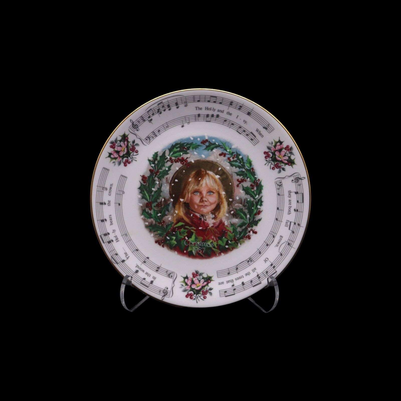 Royal Doulton Christmas Carols “The Holly & The Ivy” 1987 Plate w/ Box