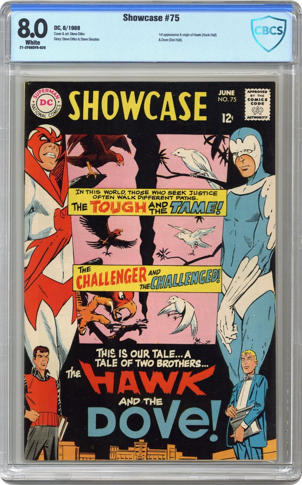 Showcase #75 CBCS 8.0 1968 21-2F68DFB-020 1st app. Hawk and Dove