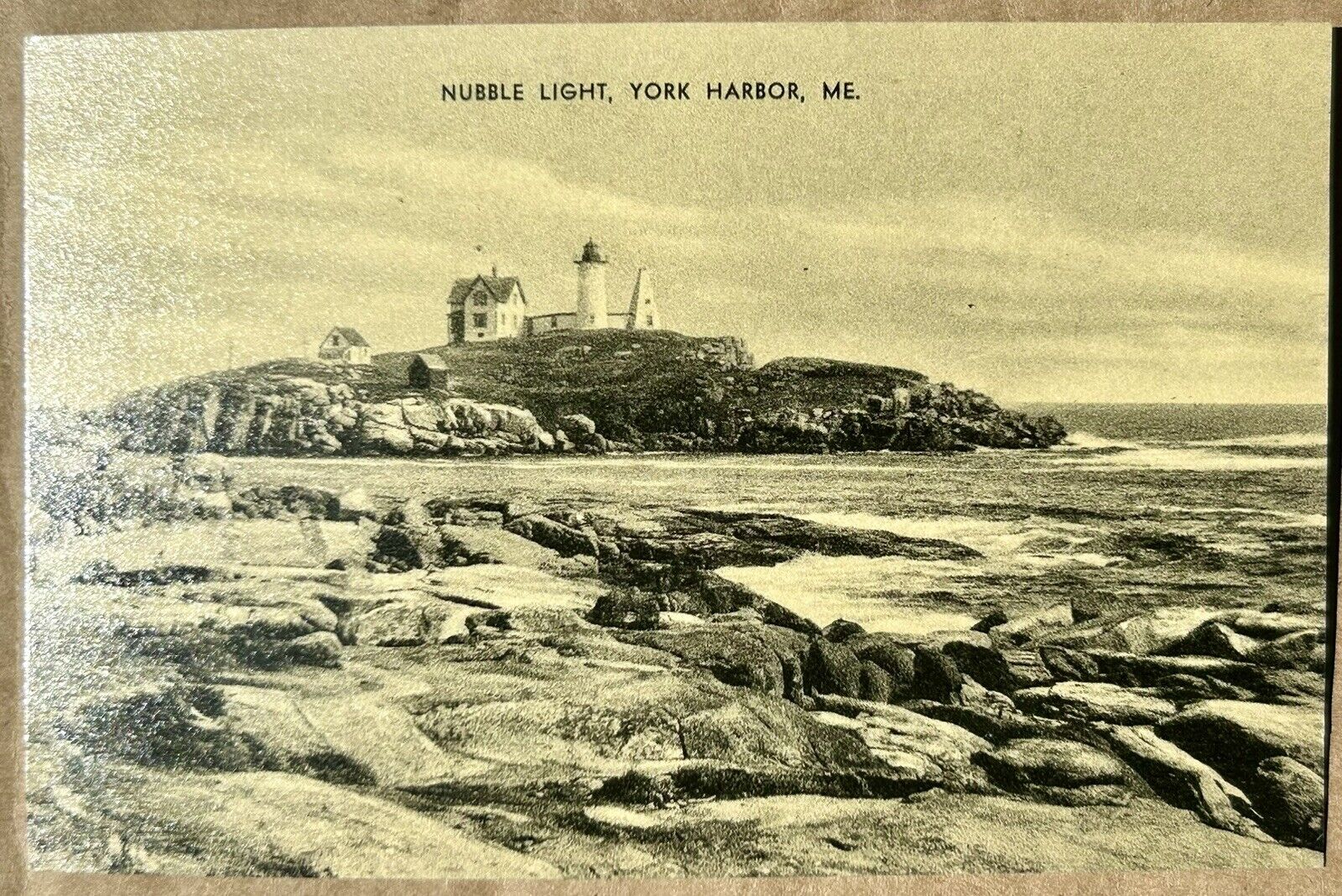 Nubble Light. York Harbor, Maine Vintage Postcard. ME. Light house