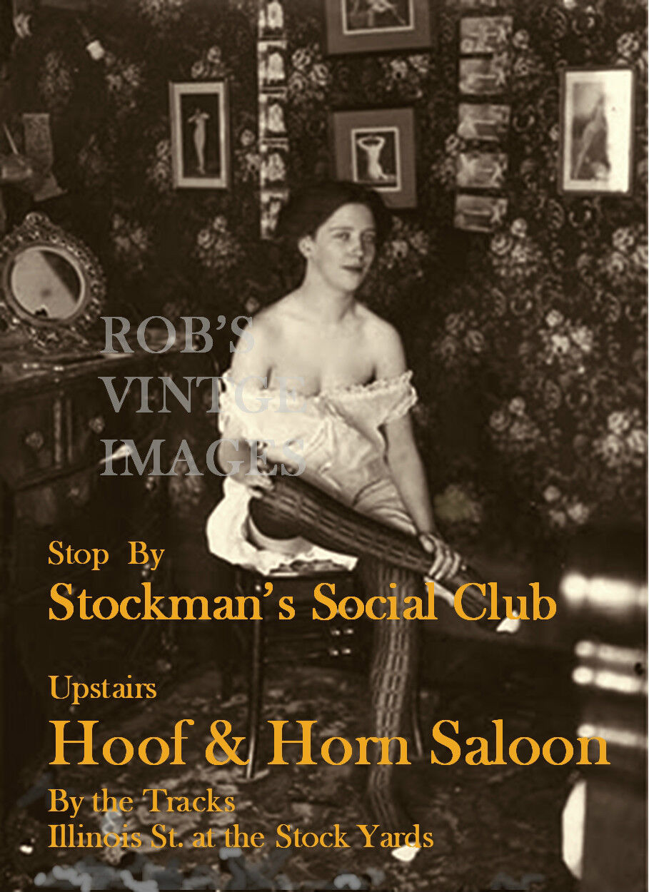 Stockman's Social Cub St.Joseph, Mo Soiled Doves Brothel 1898 Vintage photo ad 