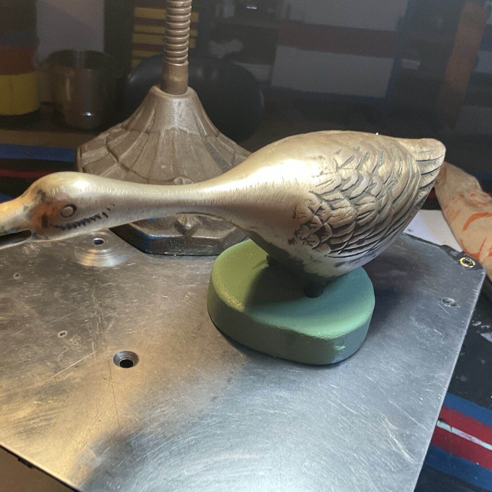 Vintage Brass Goose Figurine Mid Century Honking Duck Statue MCM Decor