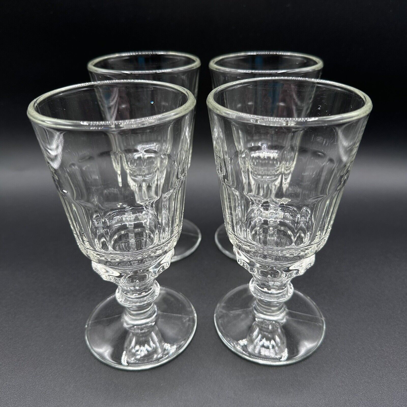 (4) Musees De L’ Absinthe Glasses Set French Wine Drinking Glass Vintage Antique