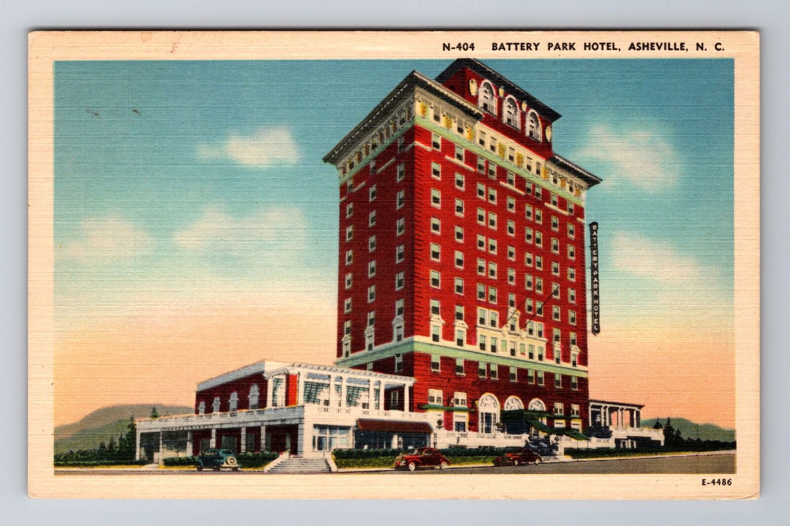 Asheville NC-North Carolina, Battery Park Hotel, Advertising Vintage Postcard