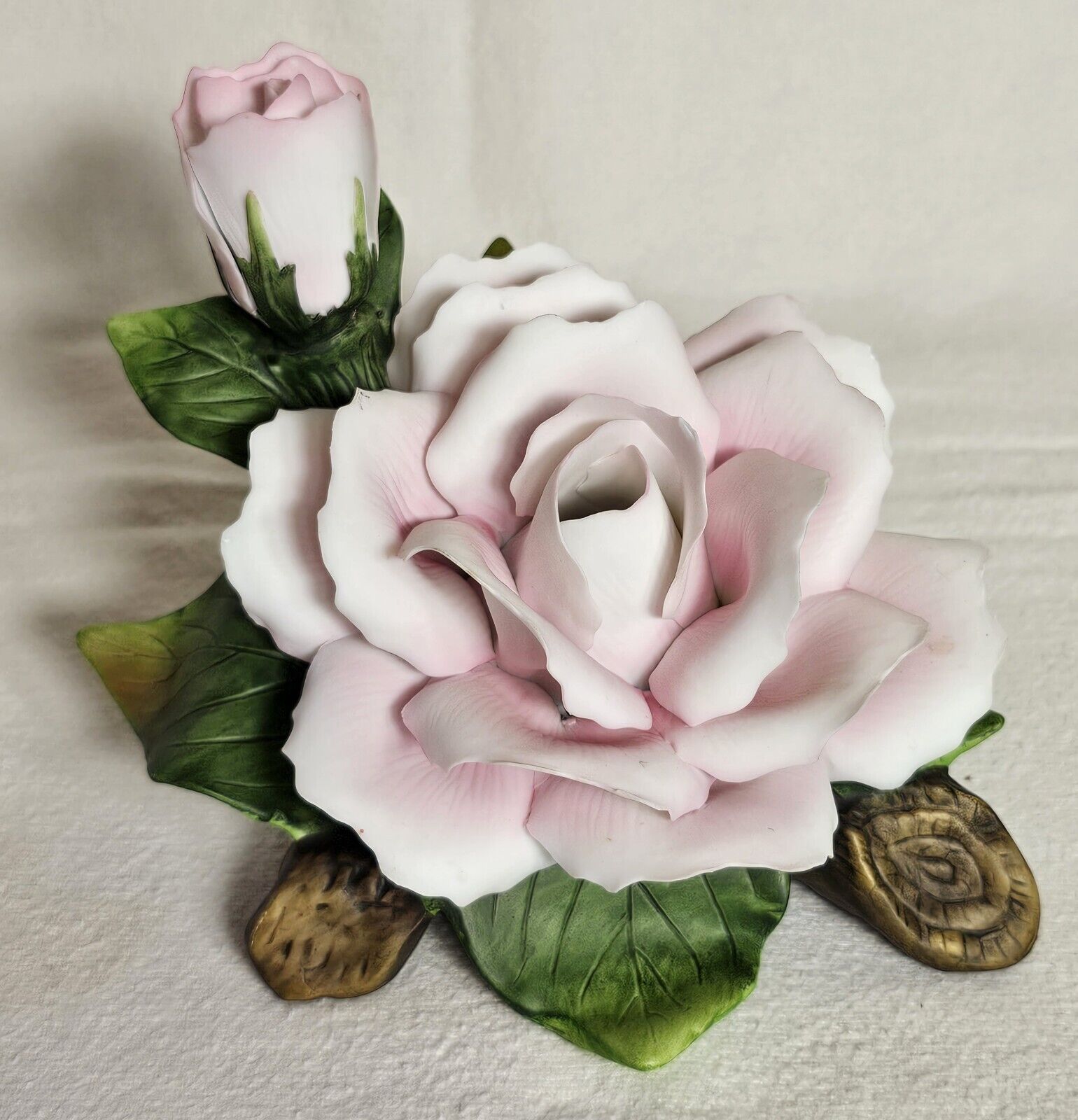 Vintage Realistic Ceramic Rose 