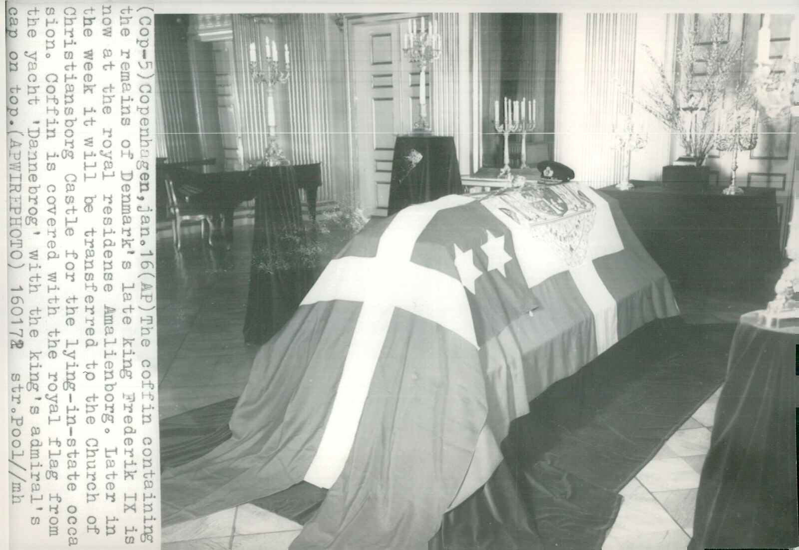 Fredrik IX of Denmark funeral, earthquakes, cof... - Vintage Photograph 1290554