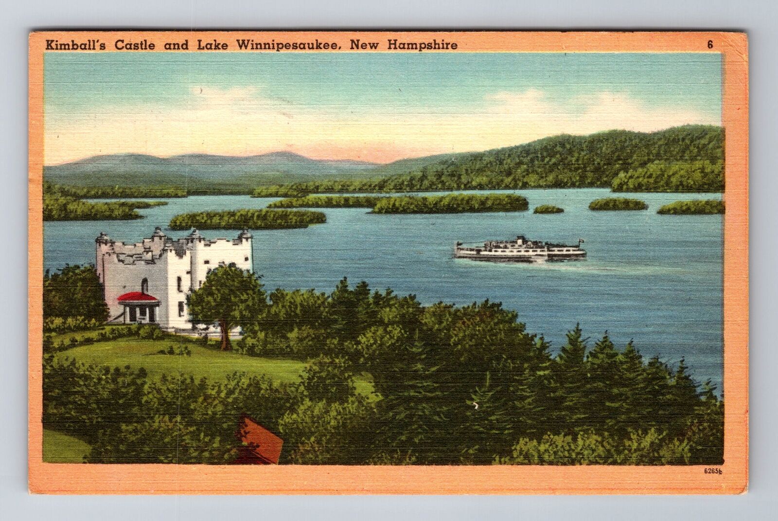 Lake Winnipesaukee NH-New Hampshire, Kimball\'s Castle, Vintage c1950 Postcard