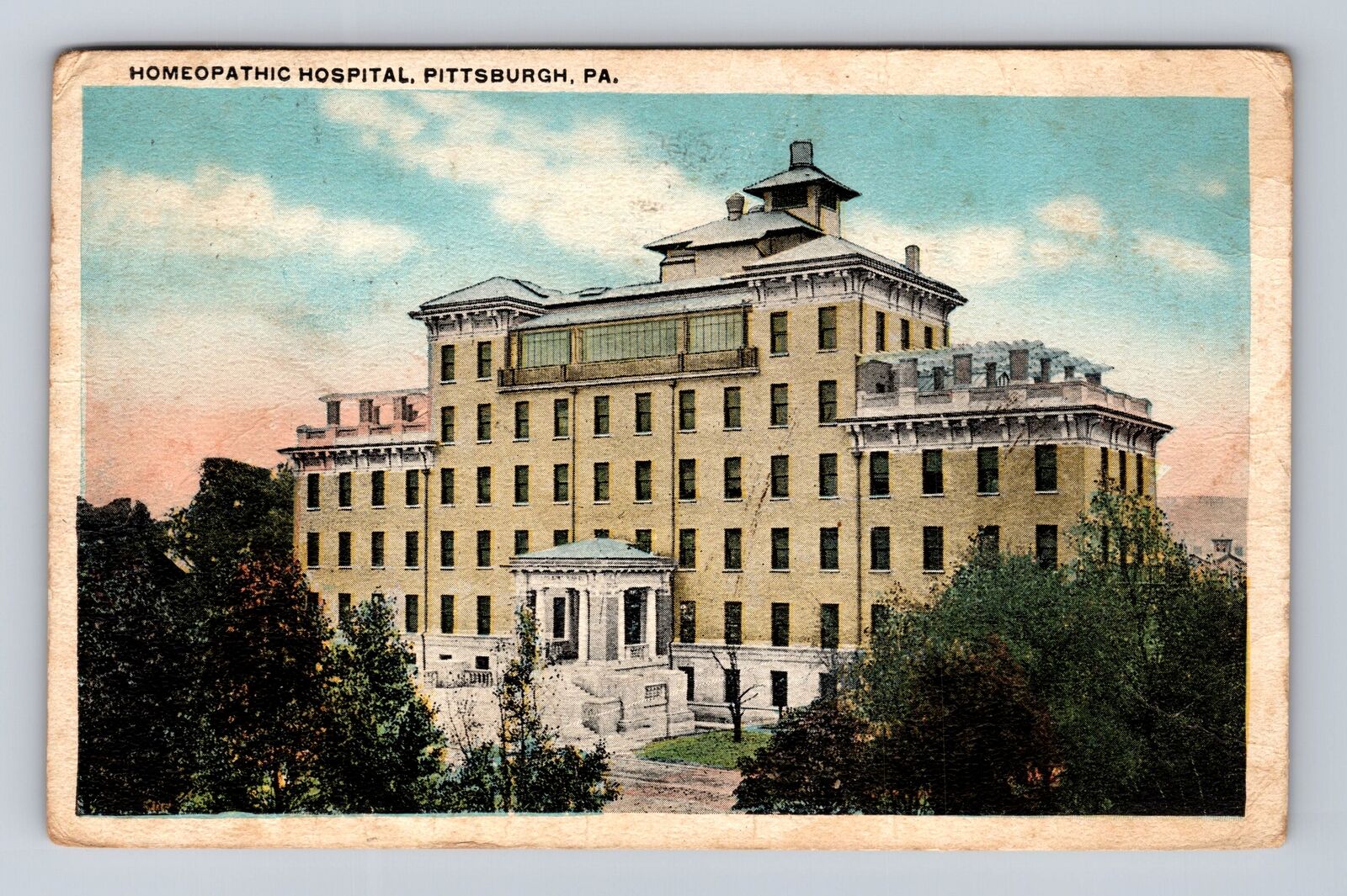 Pittsburgh PA-Pennsylvania, Homeopathic Hospital, Vintage c1918 Postcard