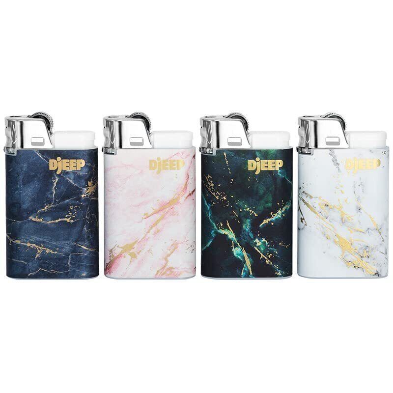 DJEEP Elegant Collection Marbled Unique Lighters, 4 Count