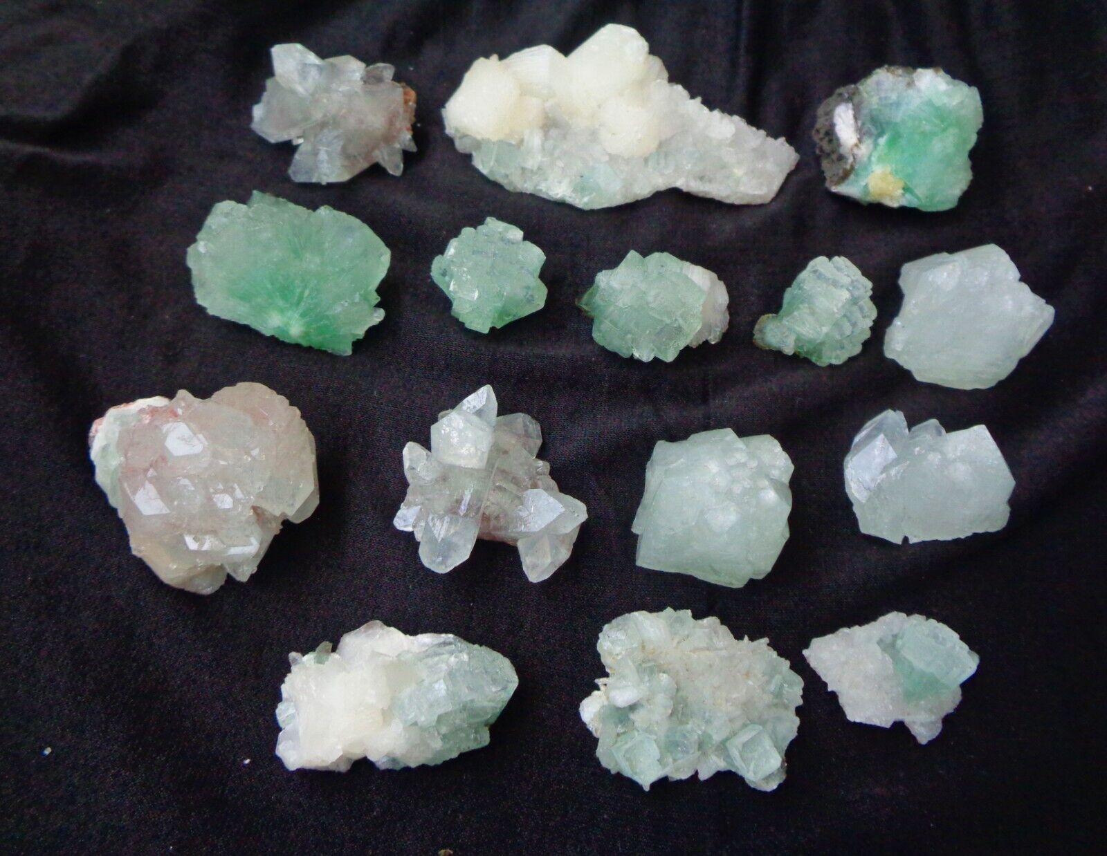 Lot Of Green Apophyllite Crystal ( 15 nos ) Minerals Specimen #F6
