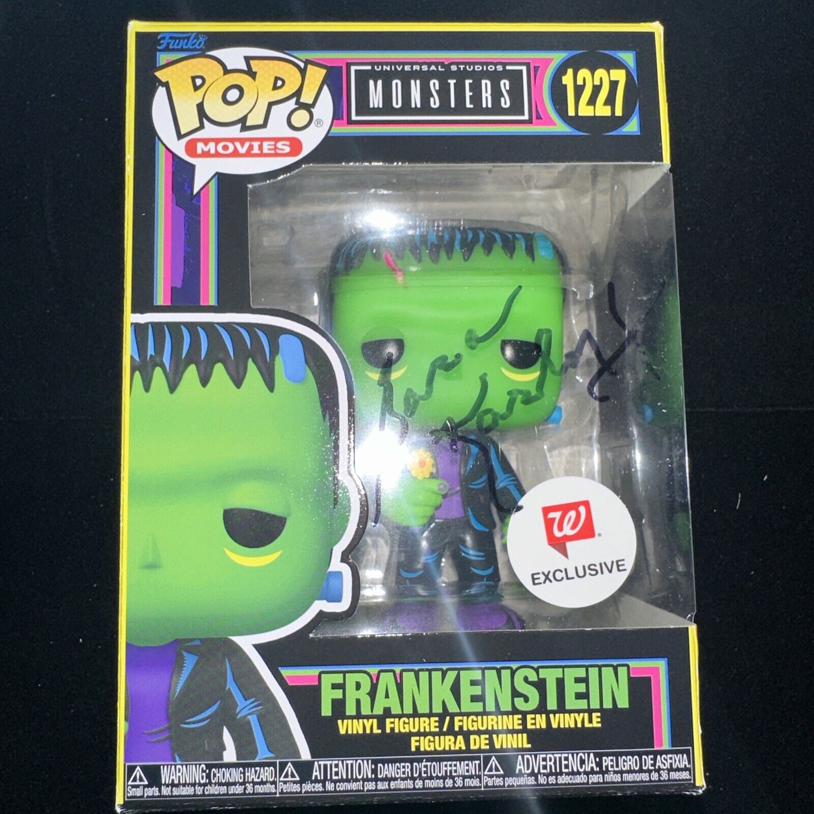 Sara Karloff Signed Monsters Blacklight Frankenstein 1227 Funko Pop- JSA AJ64723