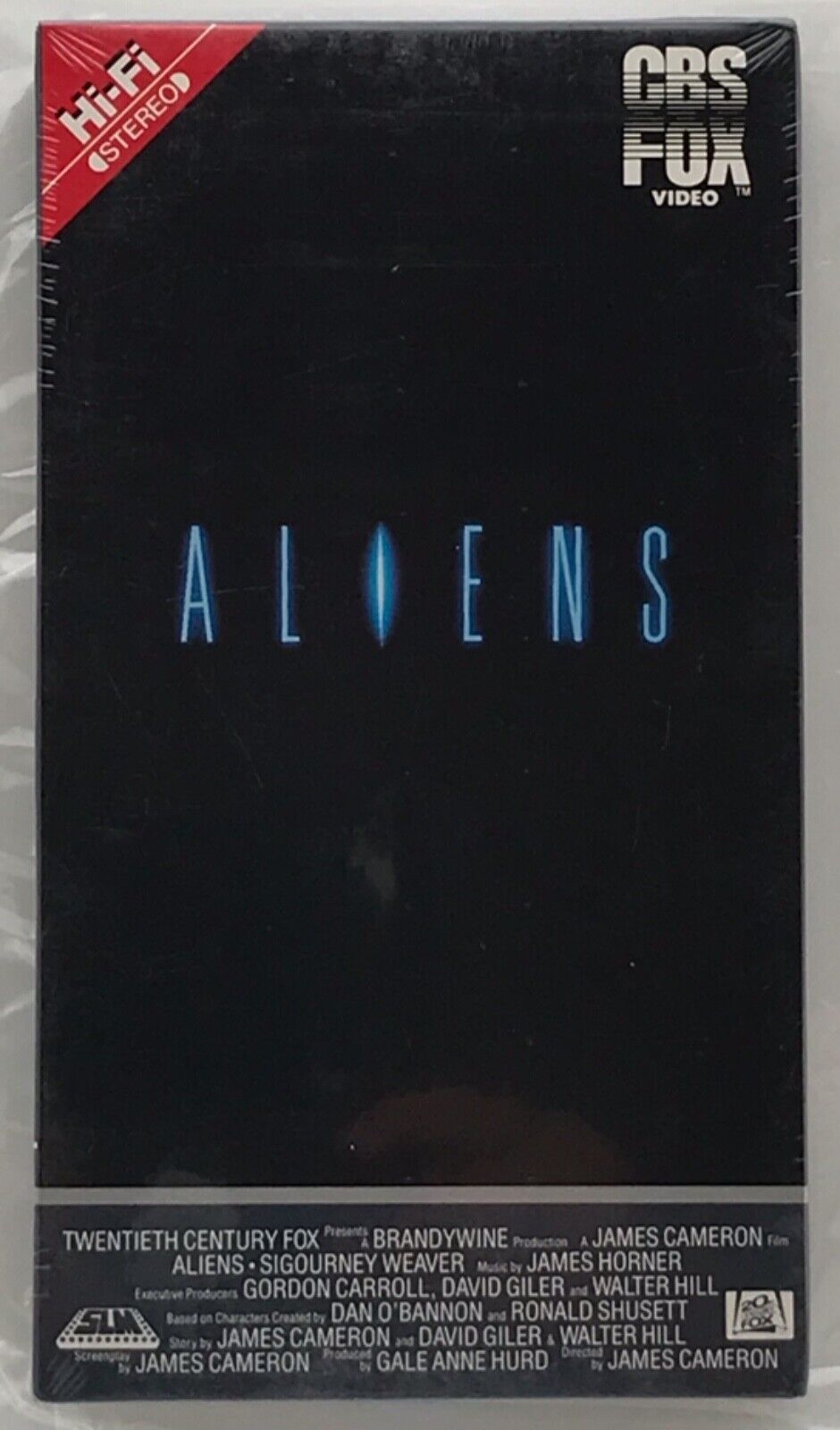Aliens Sealed VHS Tape 1986 Stereo Red Label CBS FOX Watermarks NOS \'87 release
