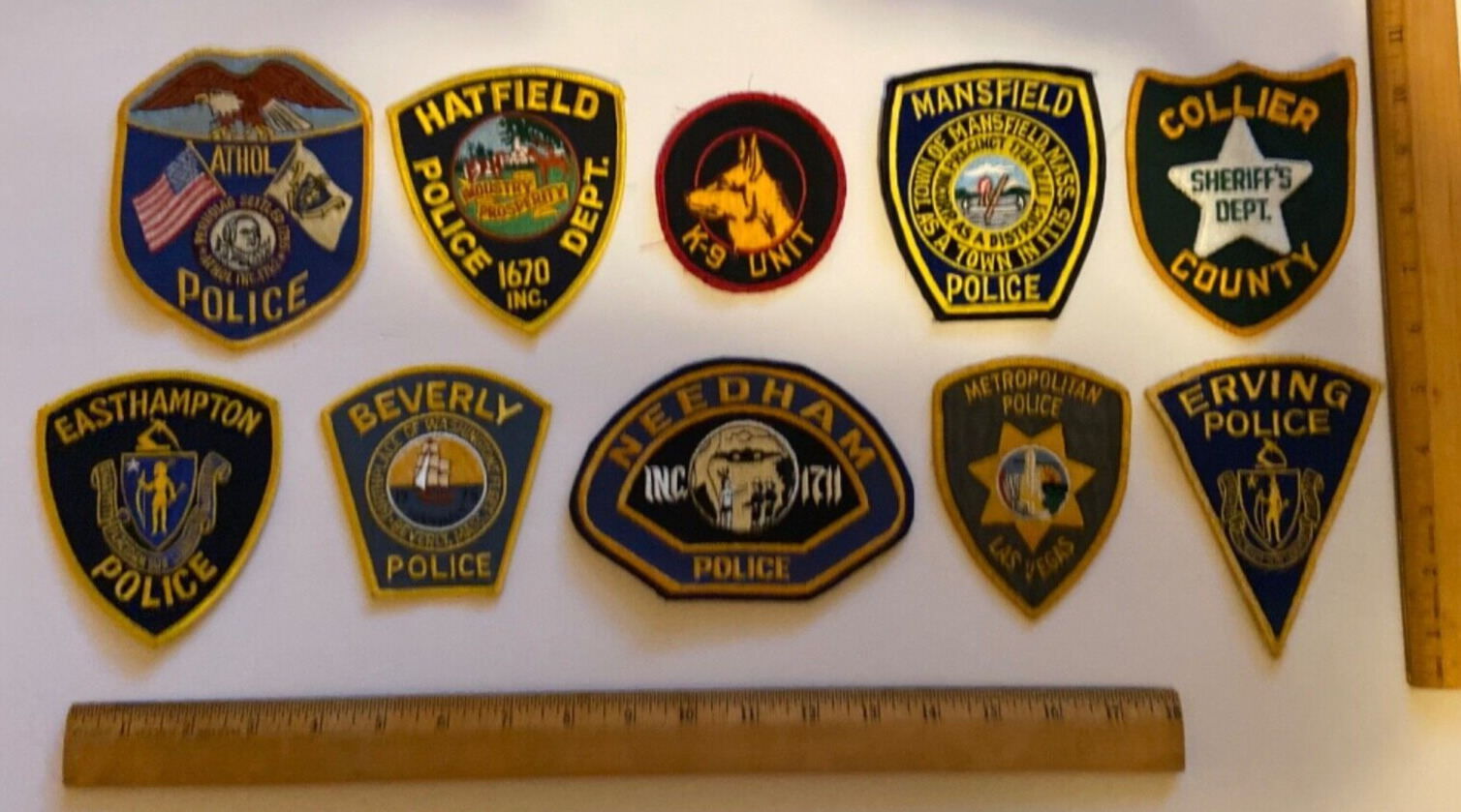 Vintage 10 Item Mixed Obsolete Police Patch Lot #2
