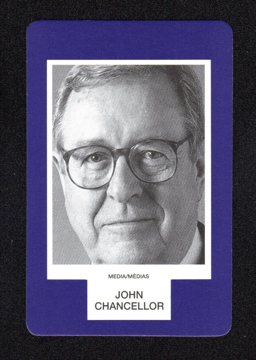 John Chancellor TV News Anchor 1993 Face To Face Game Card Canadian Issue