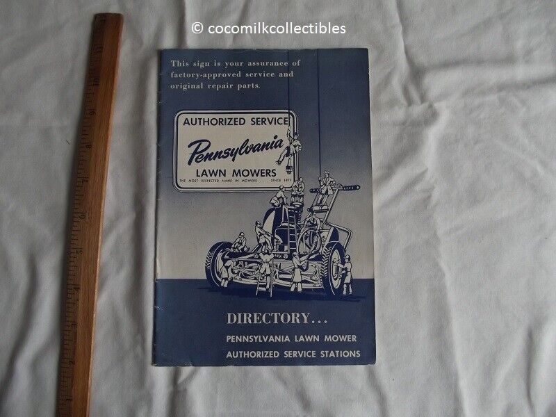1950 Pennsylvania Lawn Mower Authorized Service Station Dealer Directory Exeter 