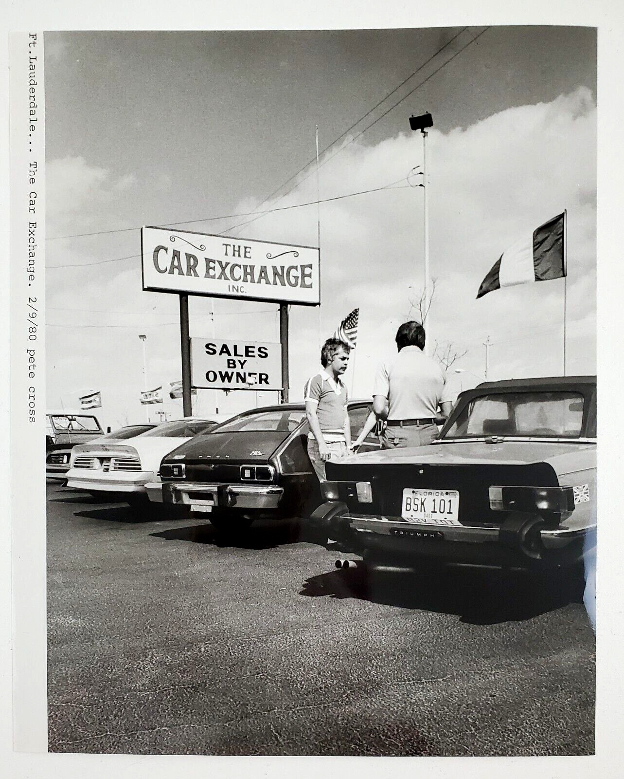 1980 Ft Lauderdale Florida FL Car Exchange Car Lot Sales Vintage Press Photo