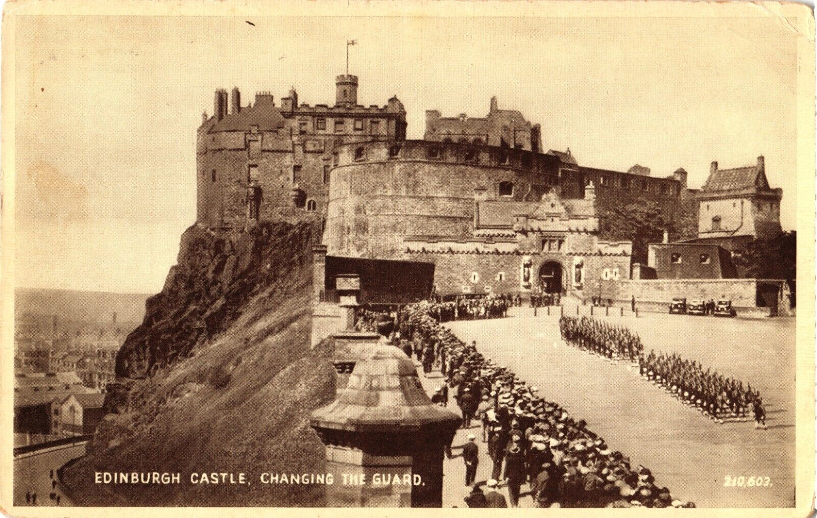1958 Scotland Edinburgh Castle Changing the Guard Vintage Postcard