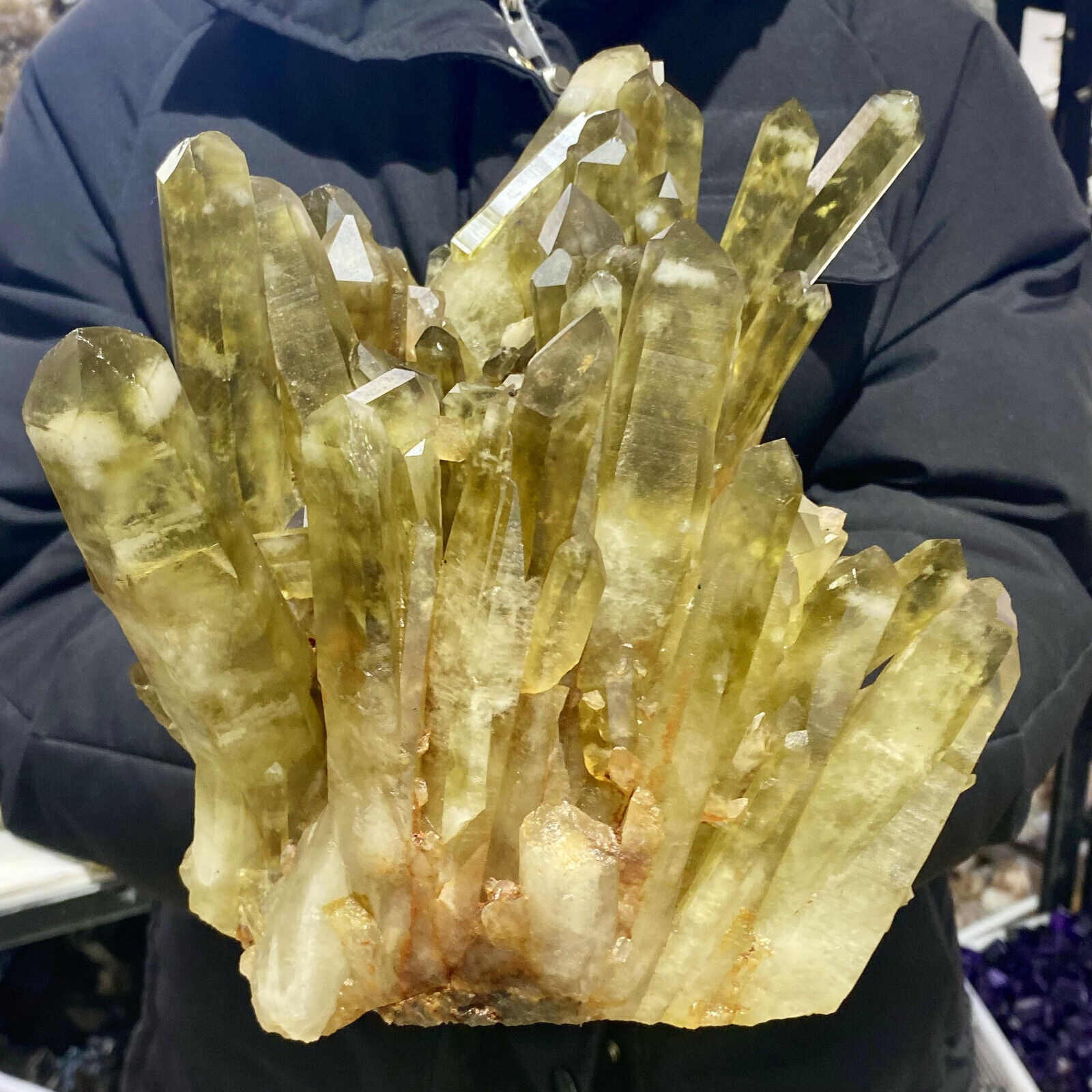13.2LB Natural large citrine cluster mineral specimen quartz crystal healing
