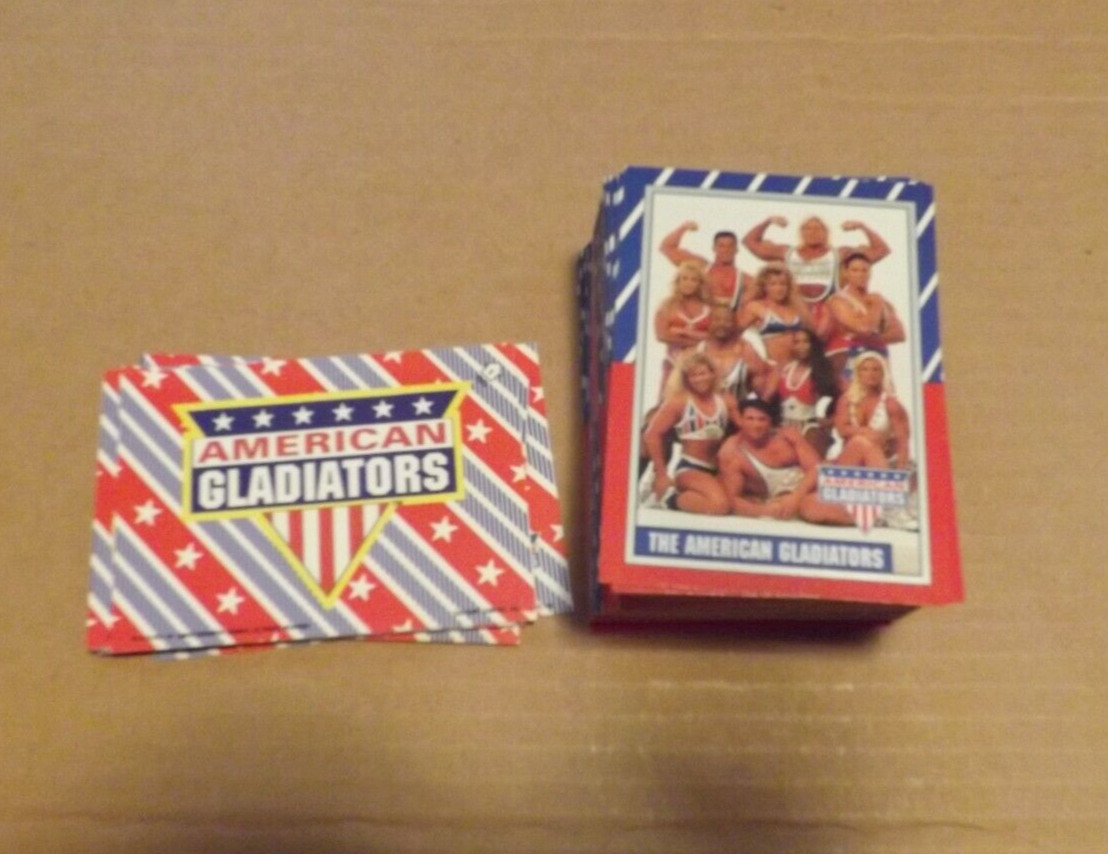 1991 TOPPS AMERICAN GLADIATORS CARD LOT OF 83 CARDS 11 STICKERS NEAR SET