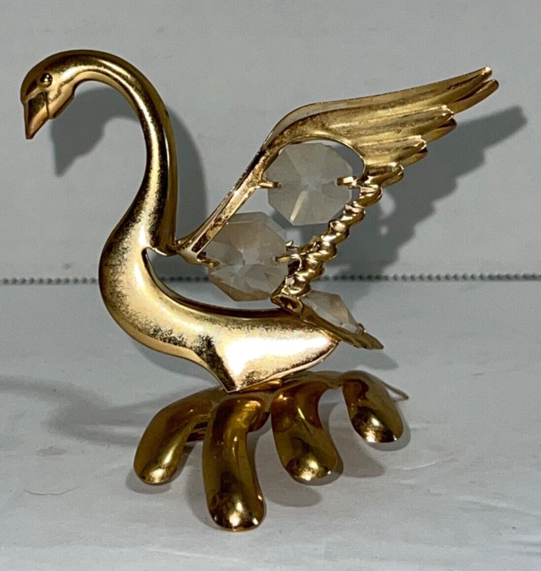 Figurine, Mascot Swan Golden And Silver Color  INT\'L  Inc. Vintage 