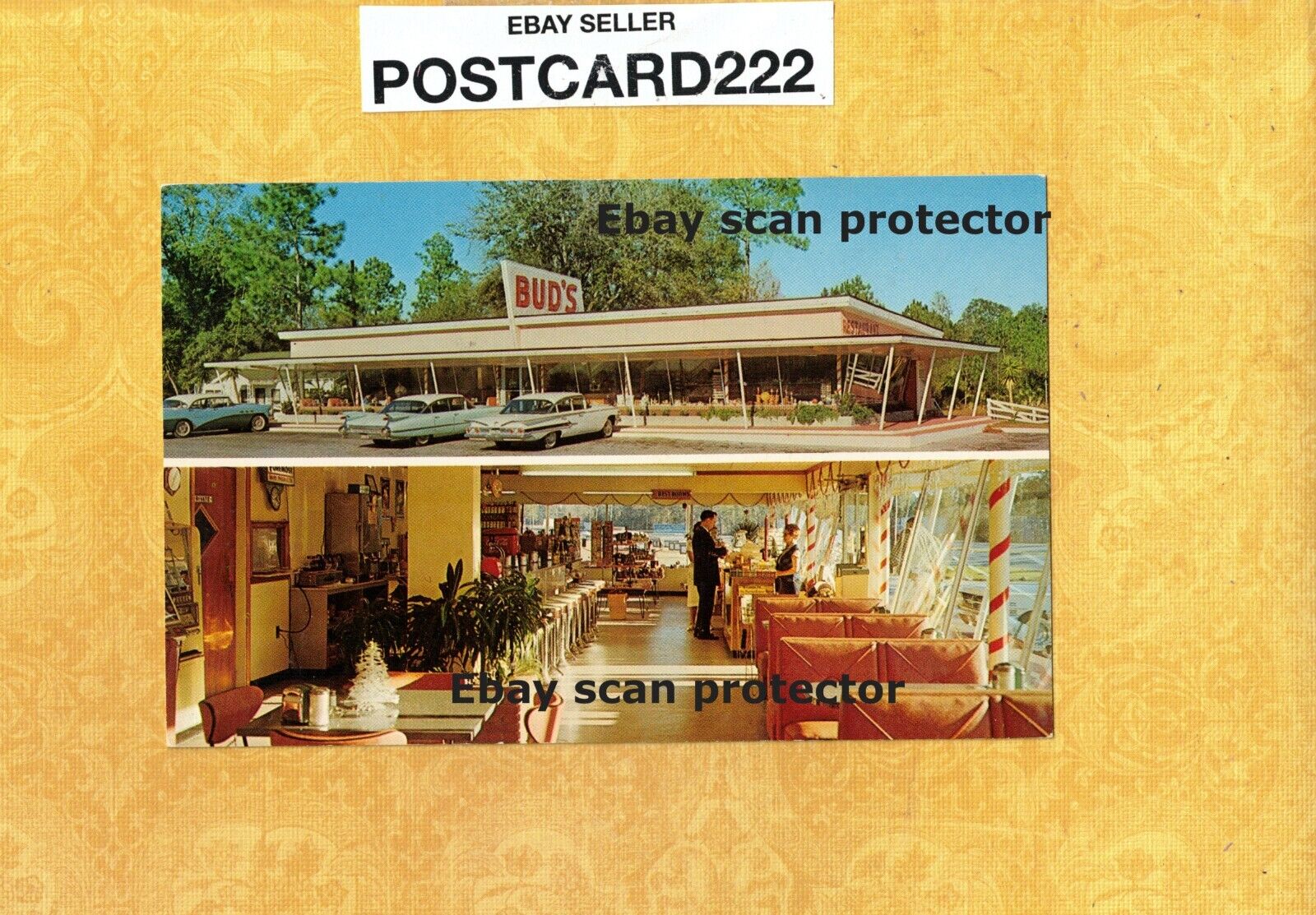 FL Hilliard 1960s era vintage postcard BUDS RESTAURANT U.S. # 1 23 301 FLORIDA  