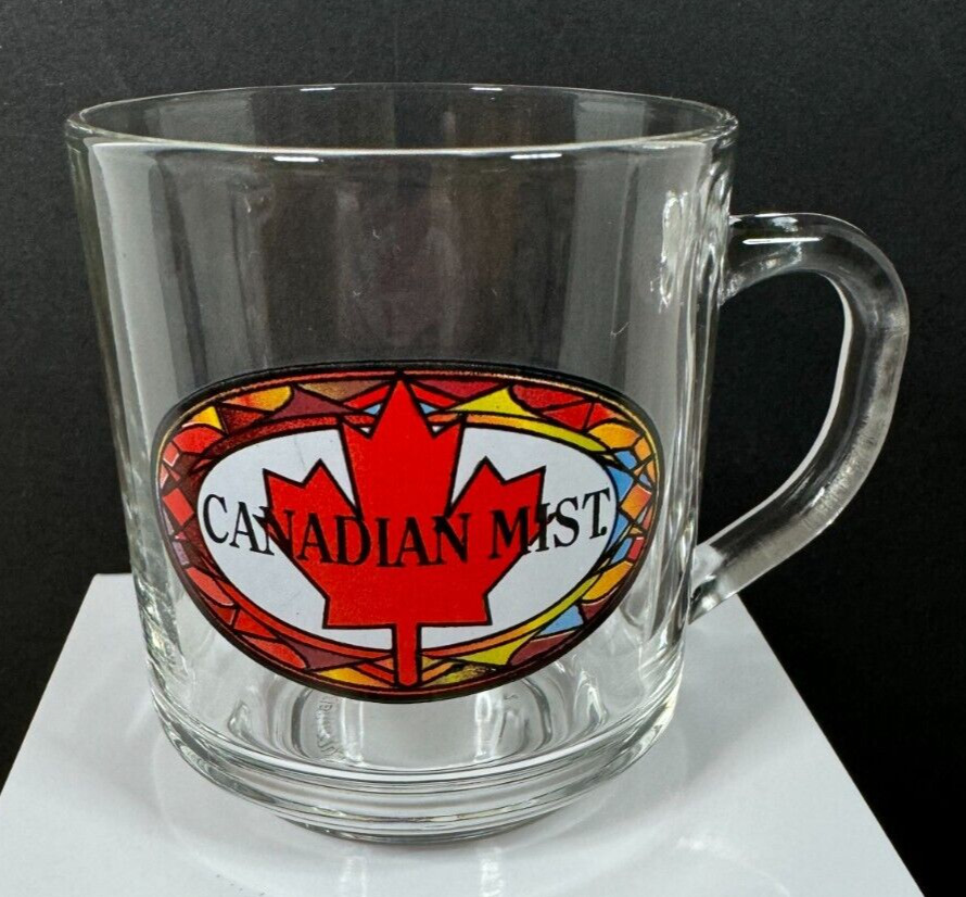 Vintage CANADIAN MIST Luminarc Clear Glass Coffee Mug