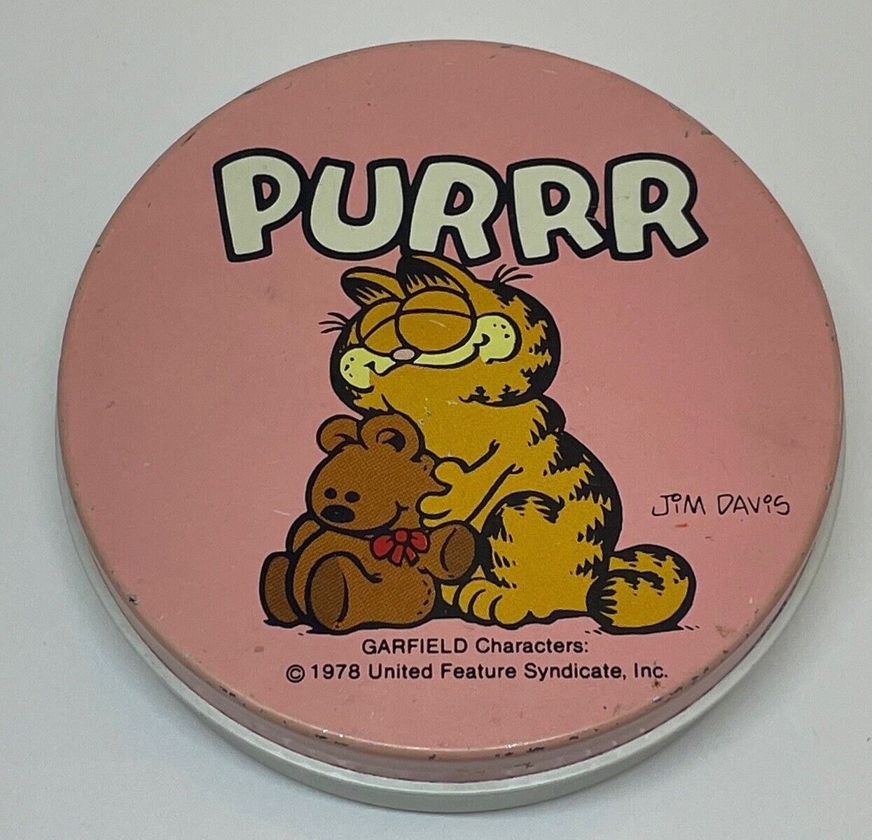 Vintage Garfield & Pooky Tin Can 1978 Jim Davis Cheinco 3.5 Inches Preowned