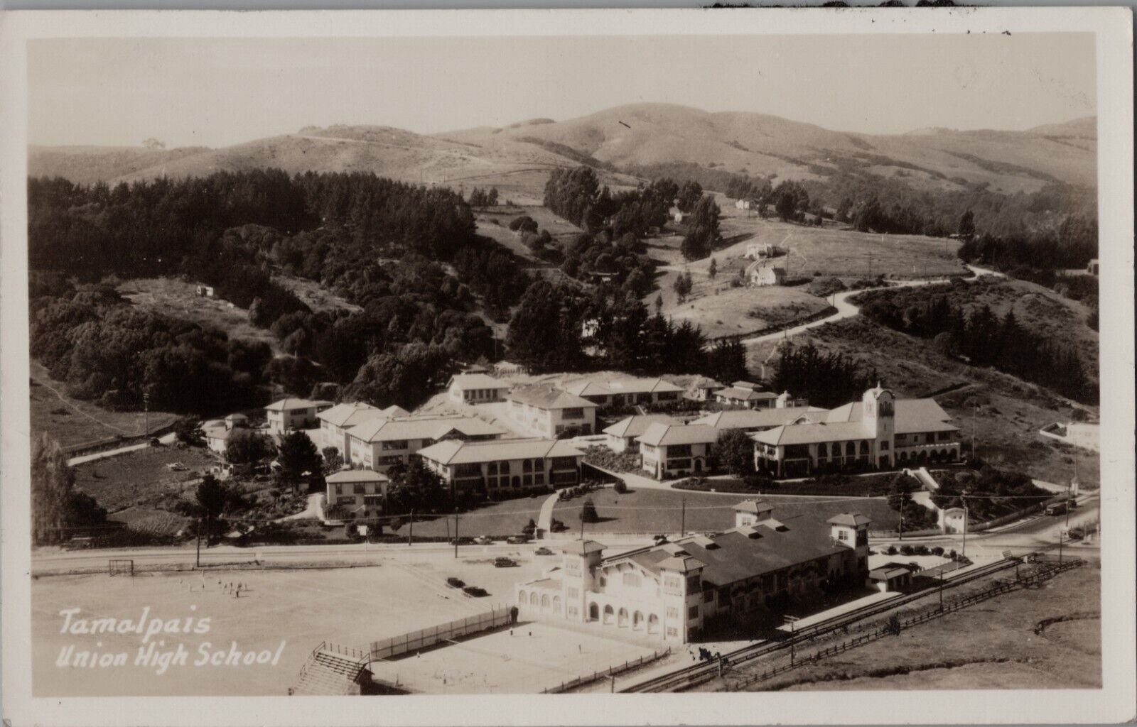 RPPC Tamalpais Union High School Mill Valley CA View - Scarce Image