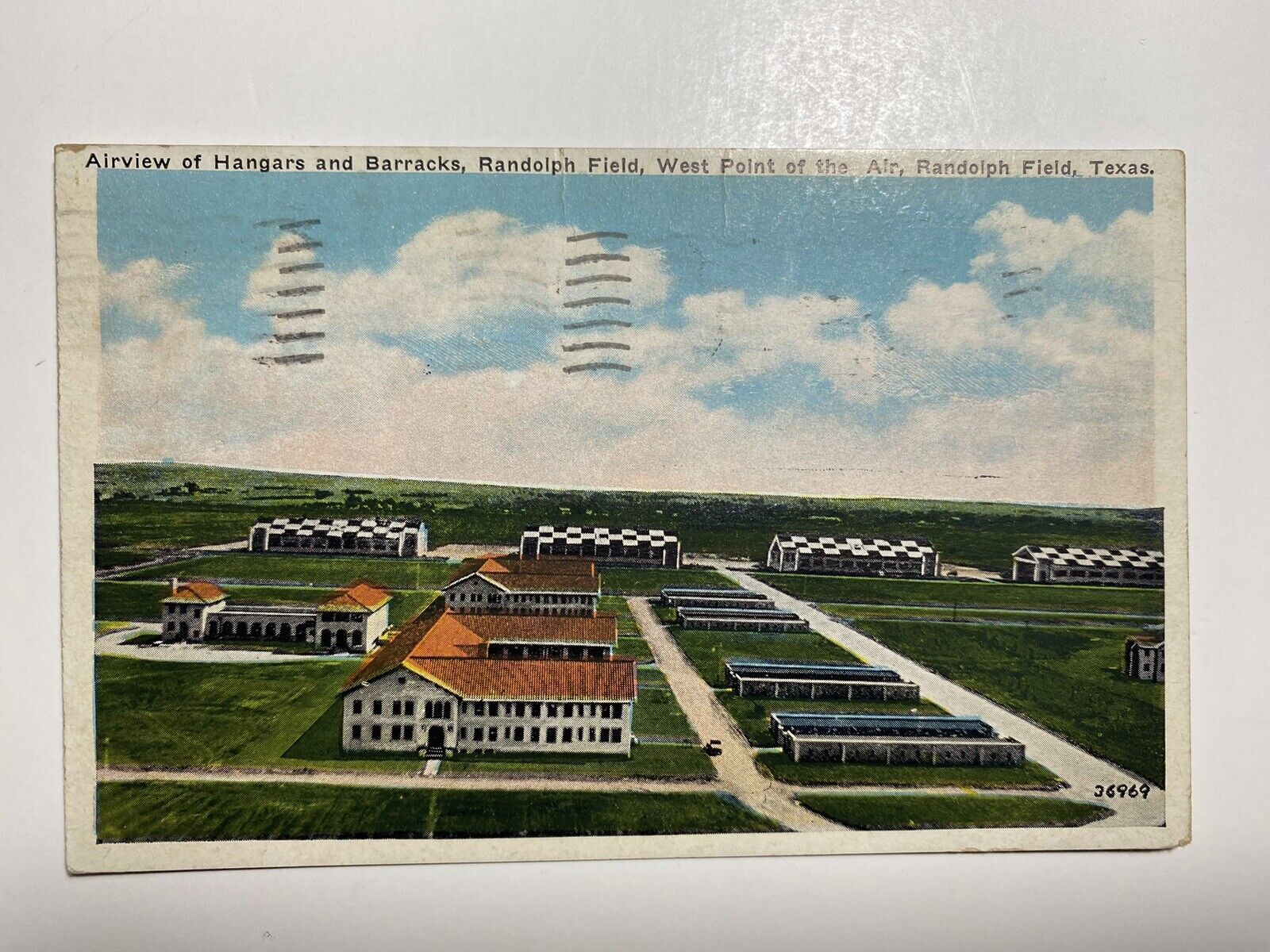 1937 Airview Of Hangars And Barracks Randolph Field Texas Postcard