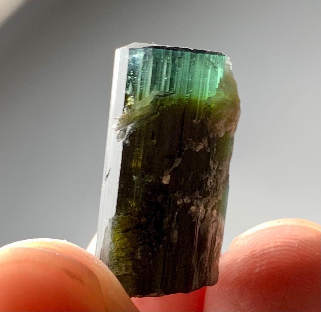 39 Cts Green Cap Tourmaline Crystal Specimen From Skardu pakistan