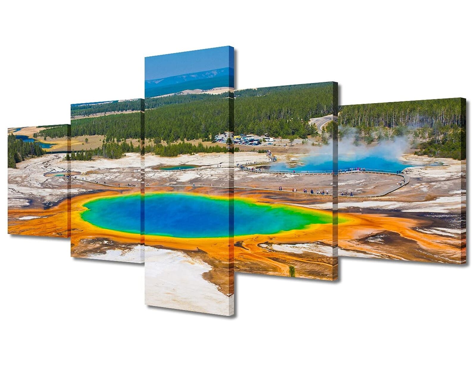 TUMOVO Yellowstone National Park Wall Art Grand Prismatic Spring Pictures for...